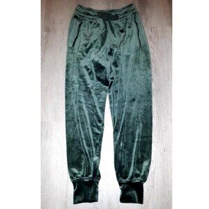 Offline By Aerie Dark Green Velvet Velour Sweatpants Joggers Size XS SHORT